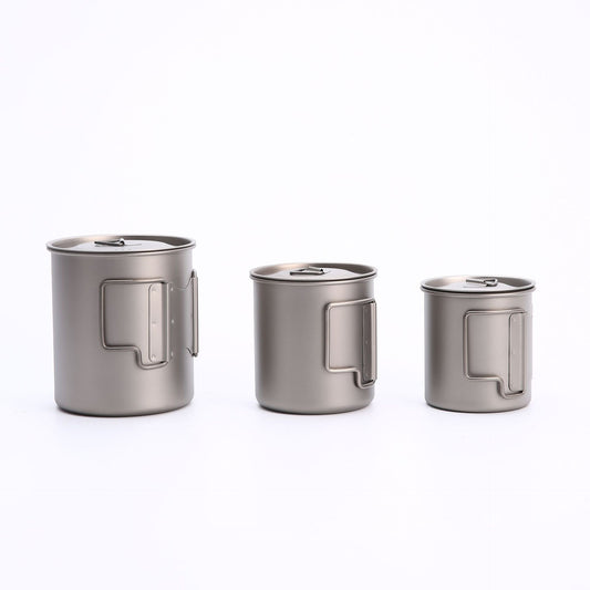 Customized titanium Pot Foldable Handle Camping Cup